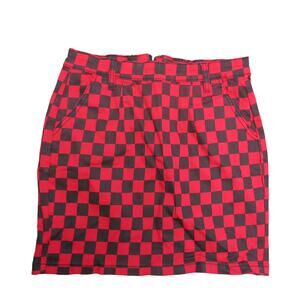 AMERICAN BAZI Mini Skirt Size M Women Red/Black Check with Zipper Streetwear